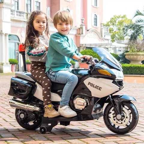 2026 24V Police 2 Seater Motorcycle with Rubber Tires 