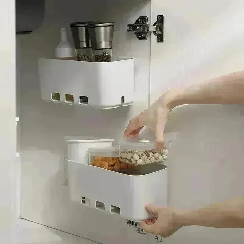 Kitchen Cabinet Retractable Storage Rack Drawer Type Multi-function Hole Free Refrigerator Bath Organizer Food Preservation Box - EX-STOCK CANADA