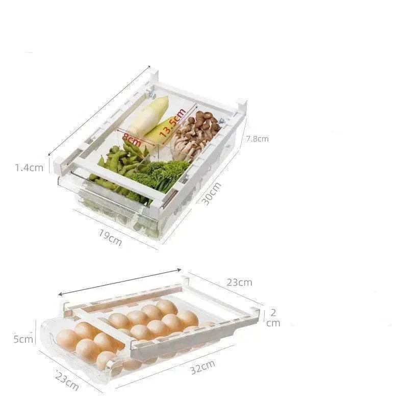 Kitchen Organizer Adjustable Kitchen Refrigerator Storage Rack Fridge Freezer Shelf Holder Pull-out Drawer Organiser Space Saver - EX-STOCK Canada