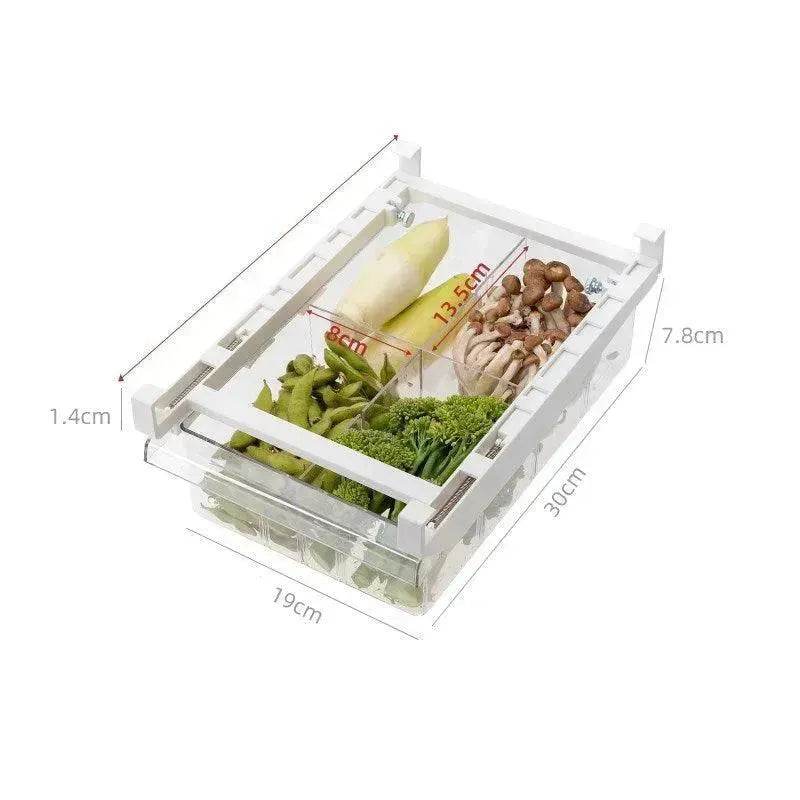 Kitchen Organizer Adjustable Kitchen Refrigerator Storage Rack Fridge Freezer Shelf Holder Pull-out Drawer Organiser Space Saver - EX-STOCK Canada