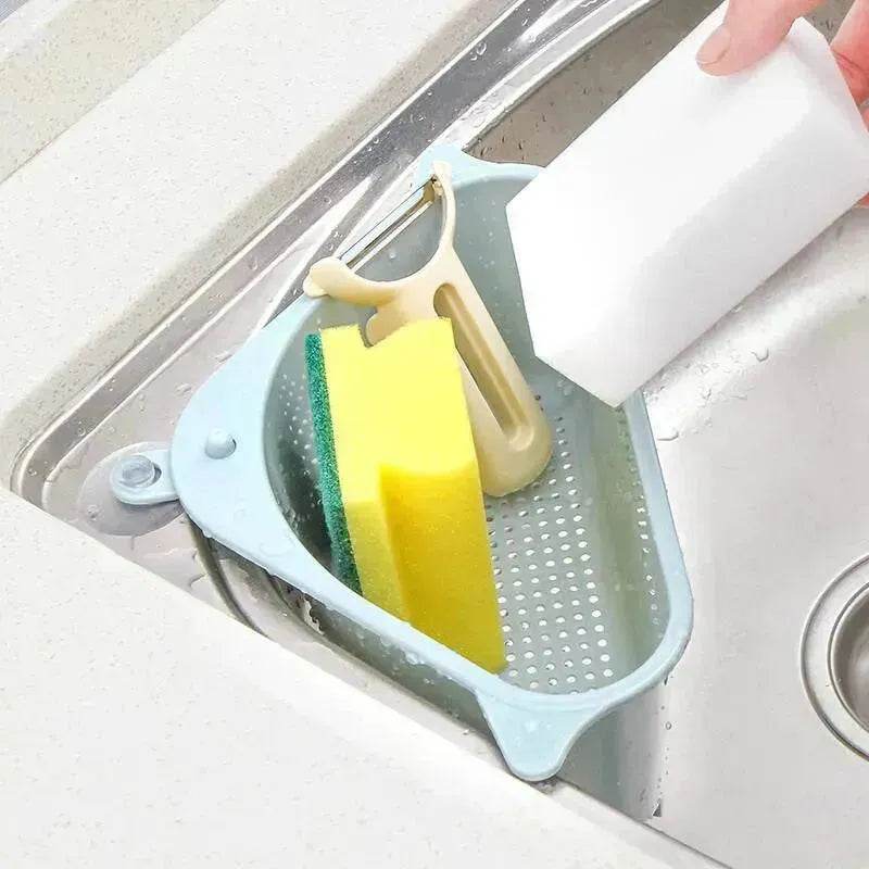 Kitchen Sink Multi-function Triangle Storage Rack Multi-purpose Dishwashing Sponge Drain Rack Storage Rack - EX-STOCK Canada