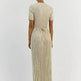 Knit Casual Tight Waist Round Neck Big Pit Stripe Slimming Knitted Long Dress - EX-STOCK CANADA