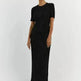 Knit Casual Tight Waist Round Neck Big Pit Stripe Slimming Knitted Long Dress - EX-STOCK CANADA