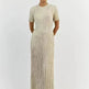 Knit Casual Tight Waist Round Neck Big Pit Stripe Slimming Knitted Long Dress - EX-STOCK CANADA