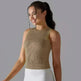 Knitted Solid Color Thread Mid-length Yoga Clothing Top Women - EX-STOCK CANADA