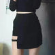 Korean Style Black Hip Skirts Irregular Hem Pencil Micro Mini Skirt Slim Women Party Skirts Black Bodycon Short Skirt - EX-STOCK CANADA