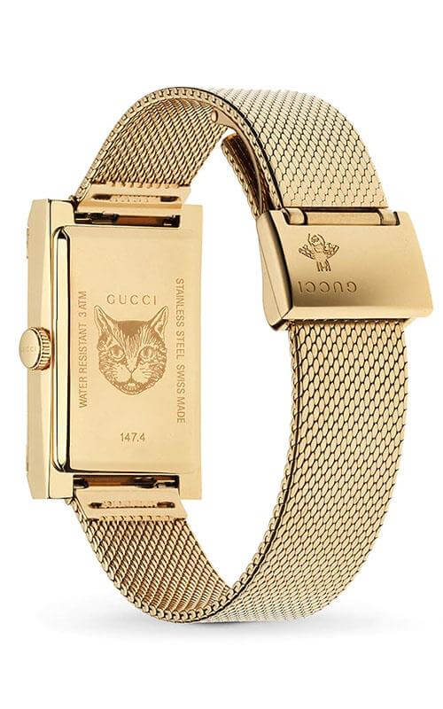 GUCCI G-Frame PVD Gold Rectangular Watch YA147410 - EX-STOCK Canada