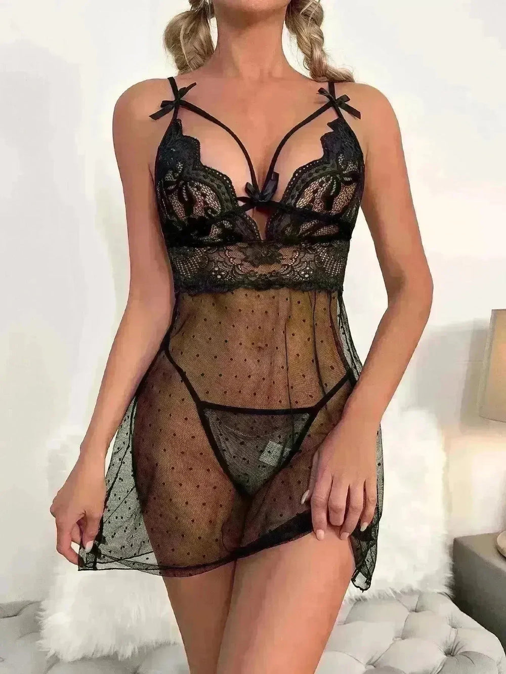 Lace Lingerie Set Three-piece Lingerie Women's Underwear Sling Lingerie Summer Underwear - EX-STOCK CANADA