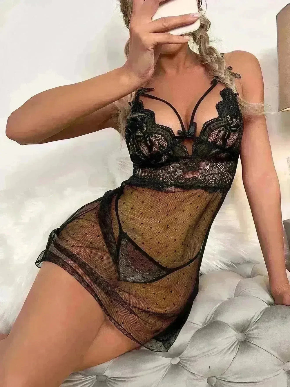 Lace Lingerie Set Three-piece Lingerie Women's Underwear Sling Lingerie Summer Underwear - EX-STOCK CANADA