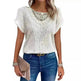 Lace Patchwork Short-sleeved T-shirt Women's Clothing - EX-STOCK CANADA