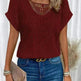 Lace Patchwork Short-sleeved T-shirt Women's Clothing - EX-STOCK CANADA