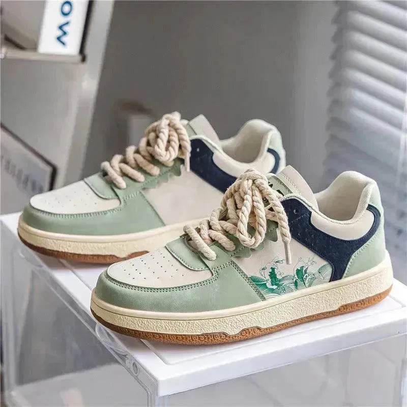 Lace-up Casual Shoes Men Soft Thick Sole Fashion Comfortable Breathable Flats Sneakers Student Platform Outdoor Walking Shoes - EX-STOCK Canada