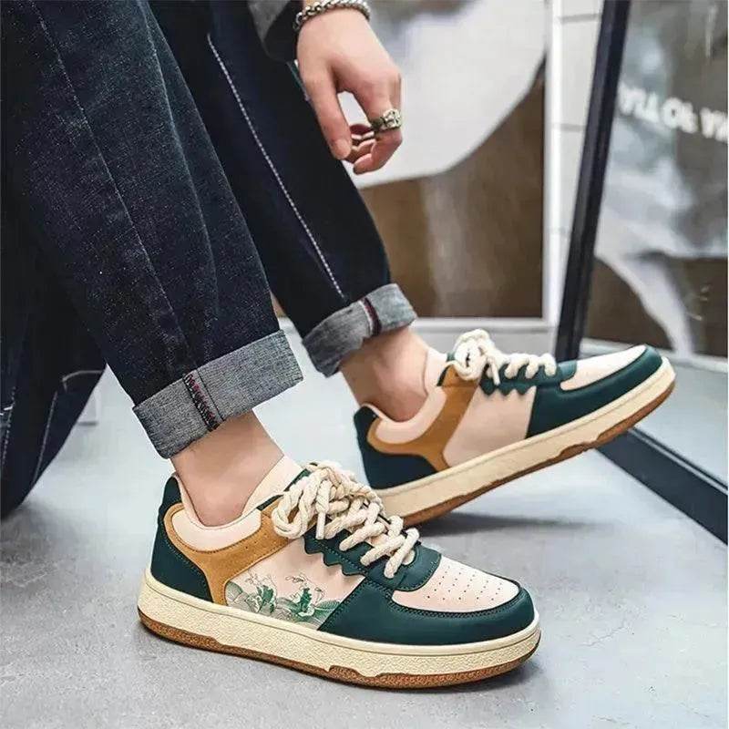 Lace-up Casual Shoes Men Soft Thick Sole Fashion Comfortable Breathable Flats Sneakers Student Platform Outdoor Walking Shoes - EX-STOCK Canada