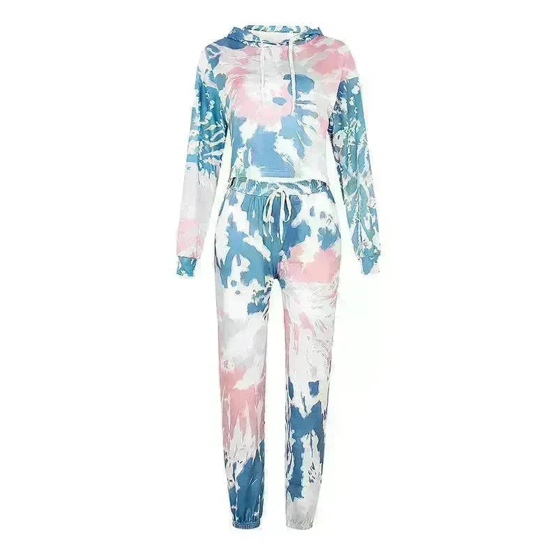 Ladies Casual Long-sleeved Tie-dye Printing Ladies Casual Suit - EX-STOCK CANADA