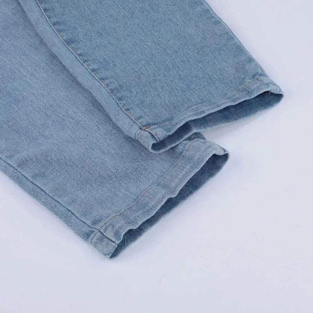 Ladies' Long Blue Denim Jeans Romper Jumpsuit With Straps - EX-STOCK Canada