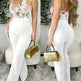 Ladies' Mesh Stitching Tight Party Club Jumpsuit - EX-STOCK CANADA
