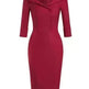 Ladies retro sweetheart collar casual wine dance dress foreign trade wide collar pencil skirt - EX-STOCK CANADA