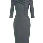 Ladies retro sweetheart collar casual wine dance dress foreign trade wide collar pencil skirt - EX-STOCK CANADA