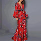 Lady Sexy V-neck Digital Printing Dress - EX-STOCK CANADA