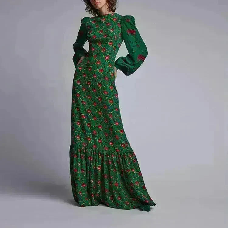 Lady Sexy V-neck Digital Printing Dress - EX-STOCK CANADA