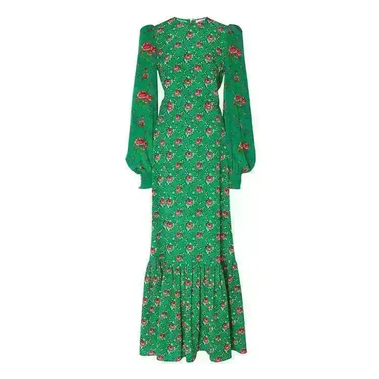 Lady Sexy V-neck Digital Printing Dress - EX-STOCK CANADA