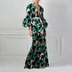 Lady Sexy V-neck Digital Printing Dress - EX-STOCK CANADA