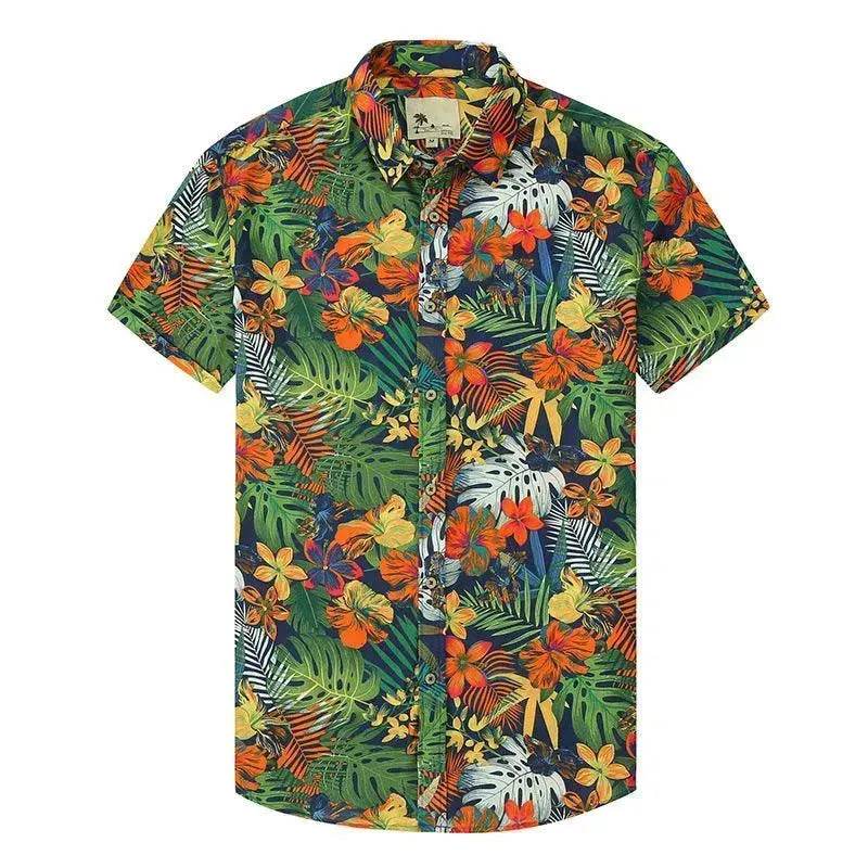Lapel Print Thin Hawaiian Printed Shirt Men - EX-STOCK Canada