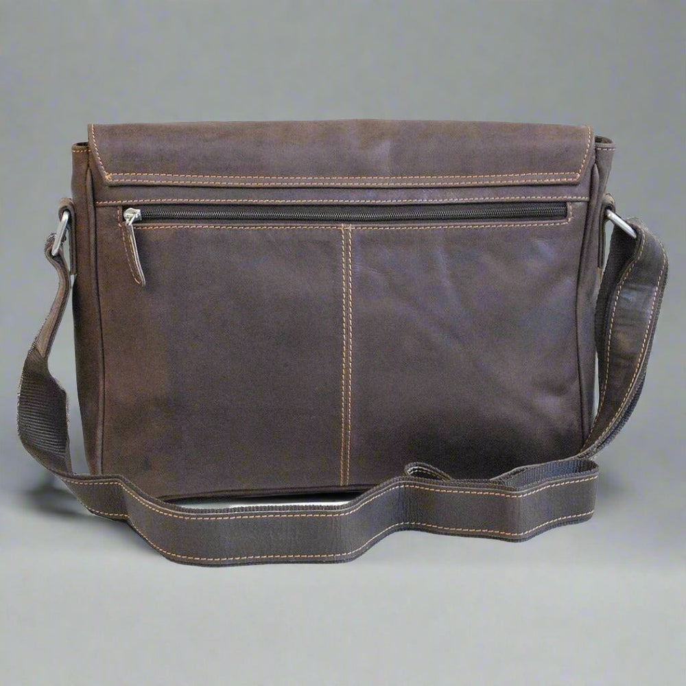 Bolso para portátil de cuero Greenwood. Bolso mensajero de cuero encerado premiumEX-STOCK Canada 
