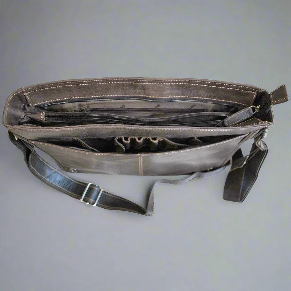 Bolso para portátil de cuero Greenwood. Bolso mensajero de cuero encerado premiumEX-STOCK Canada 