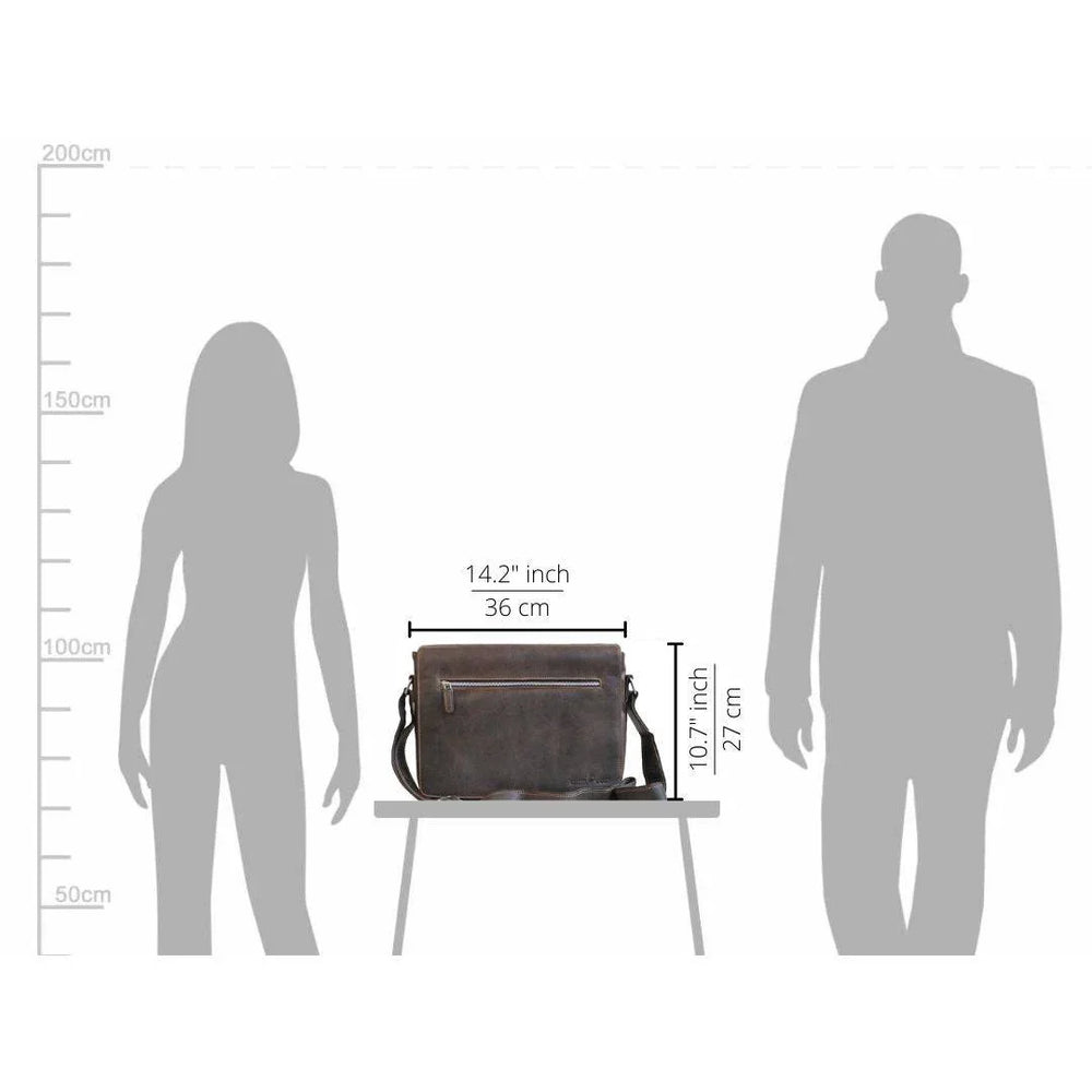 Bolso para portátil de cuero Greenwood. Bolso mensajero de cuero encerado premiumEX-STOCK Canada 