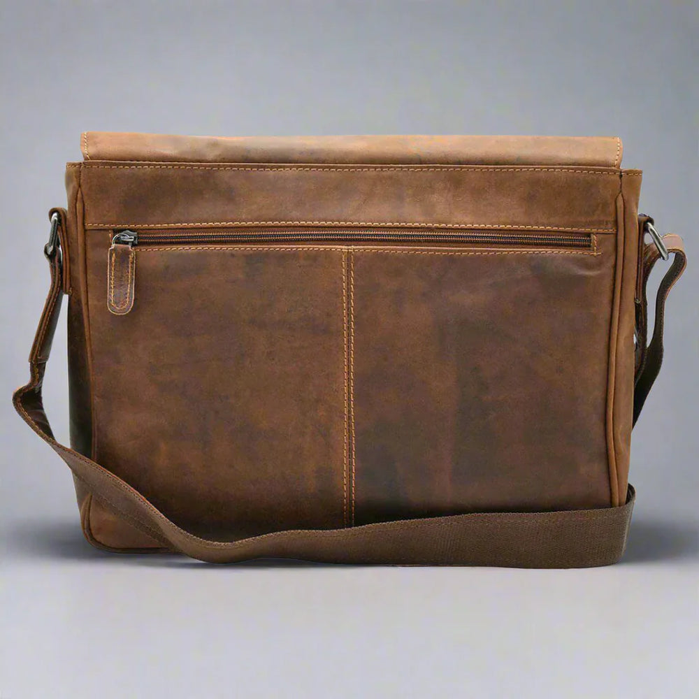 Bolso para portátil de cuero Greenwood. Bolso mensajero de cuero encerado premiumEX-STOCK Canada 