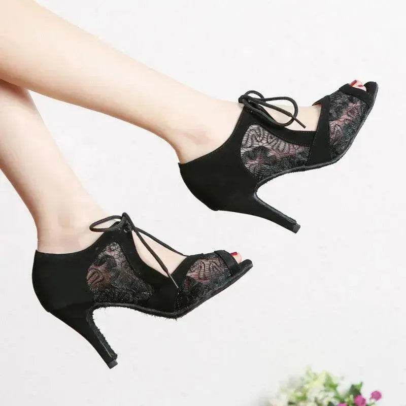 Latin Dance Shoes New Lace High Heels - EX-STOCK Canada