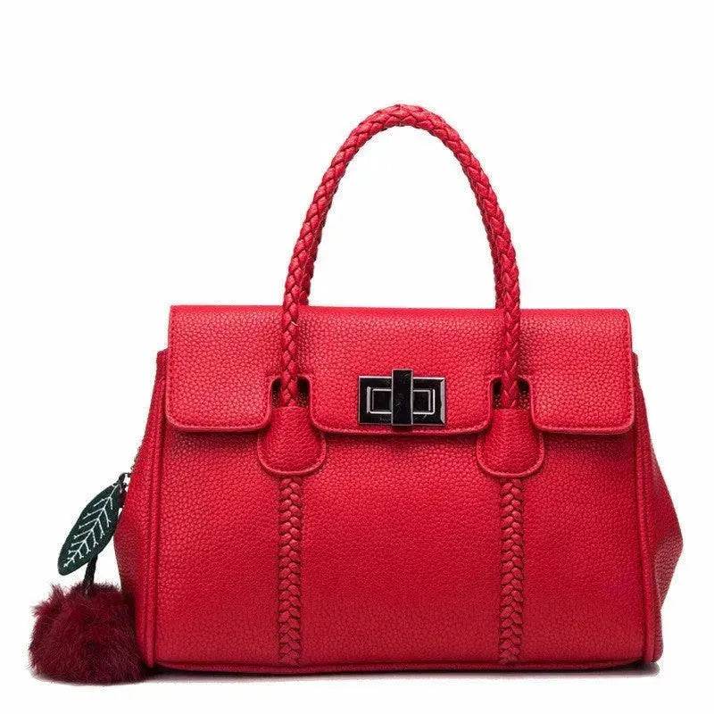 Leather handbags lychee pattern handbag - EX-STOCK Canada