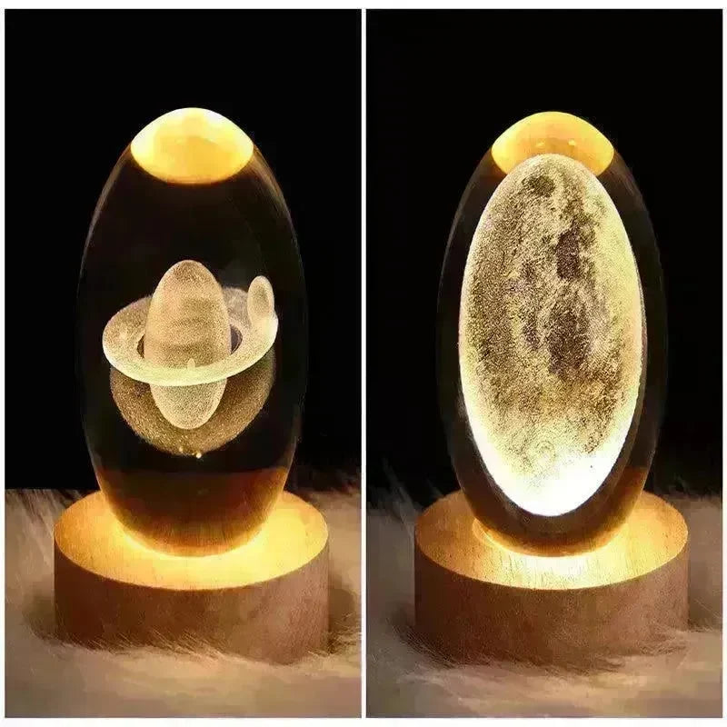 LED Night Light Galaxy Crystal Ball Table Lamp 3D Planet Moon Lamp Bedroom Home Decor For Kids Party Children Birthday Gifts - EX-STOCK CANADA