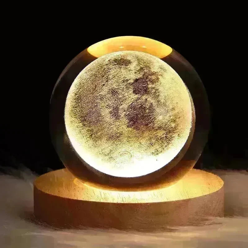 LED Night Light Galaxy Crystal Ball Table Lamp 3D Planet Moon Lamp Bedroom Home Decor For Kids Party Children Birthday Gifts - EX-STOCK CANADA