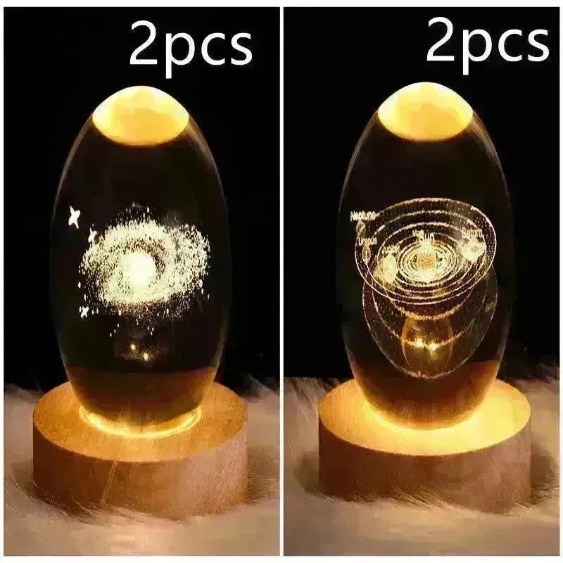 LED Night Light Galaxy Crystal Ball Table Lamp 3D Planet Moon Lamp Bedroom Home Decor For Kids Party Children Birthday Gifts - EX-STOCK CANADA