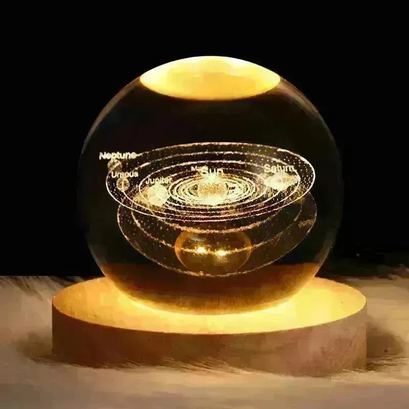 LED Night Light Galaxy Crystal Ball Table Lamp 3D Planet Moon Lamp Bedroom Home Decor For Kids Party Children Birthday Gifts - EX-STOCK CANADA