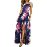 Leisure Beach Sleeveless Halter Strap Printing Dress - EX-STOCK CANADA