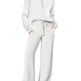 Leisure Sports Suit Long-sleeve Zipper Sweatshirt Wide Leg Pants Two-piece Set - EX-STOCK CANADA