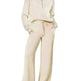 Leisure Sports Suit Long-sleeve Zipper Sweatshirt Wide Leg Pants Two-piece Set - EX-STOCK CANADA