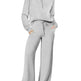 Leisure Sports Suit Long-sleeve Zipper Sweatshirt Wide Leg Pants Two-piece Set - EX-STOCK CANADA