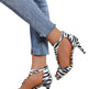 Leopard Print Shoes Open Toe Mid Heel Sandals Party Heels - EX-STOCK Canada