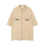 Letter Embroidered Workwear With Pocket Shirt - EX-STOCK Canada