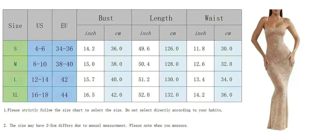 Light Diamond Sexy Suspender Mermaid Dress Gown - EX-STOCK CANADA
