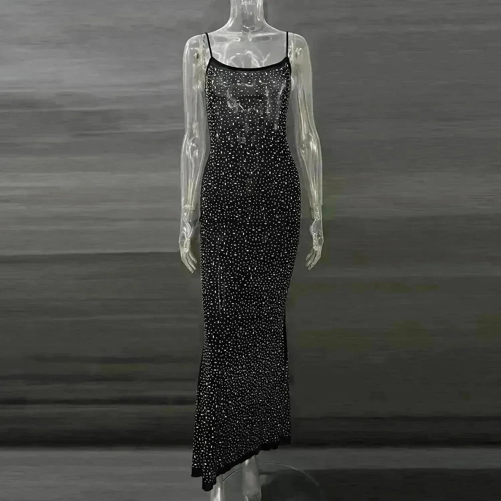 Light Diamond Sexy Suspender Mermaid Dress Gown - EX-STOCK CANADA