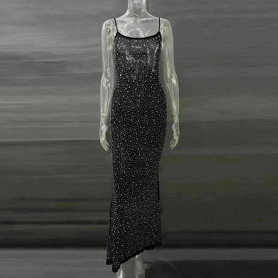 Light Diamond Sexy Suspender Mermaid Dress Gown - EX-STOCK CANADA