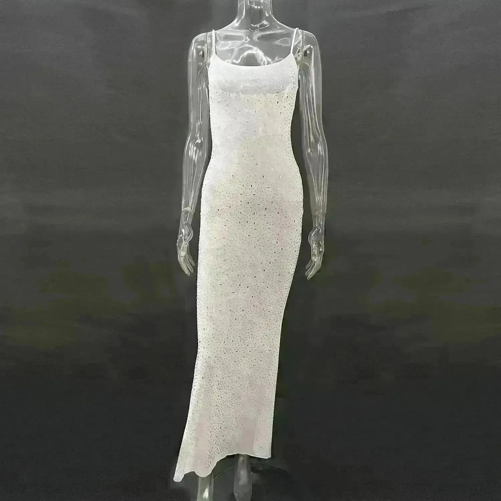 Light Diamond Sexy Suspender Mermaid Dress Gown - EX-STOCK CANADA
