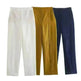 Linen Double Breasted Coat Vest Lines Straight-leg Pants Female Suit - EX-STOCK CANADA