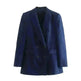 Linen Double Breasted Coat Vest Lines Straight-leg Pants Female Suit - EX-STOCK CANADA