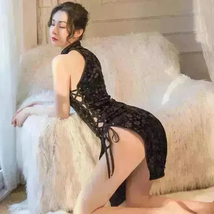 Lingerie Ladies Long Cheongsam - EX-STOCK CANADA